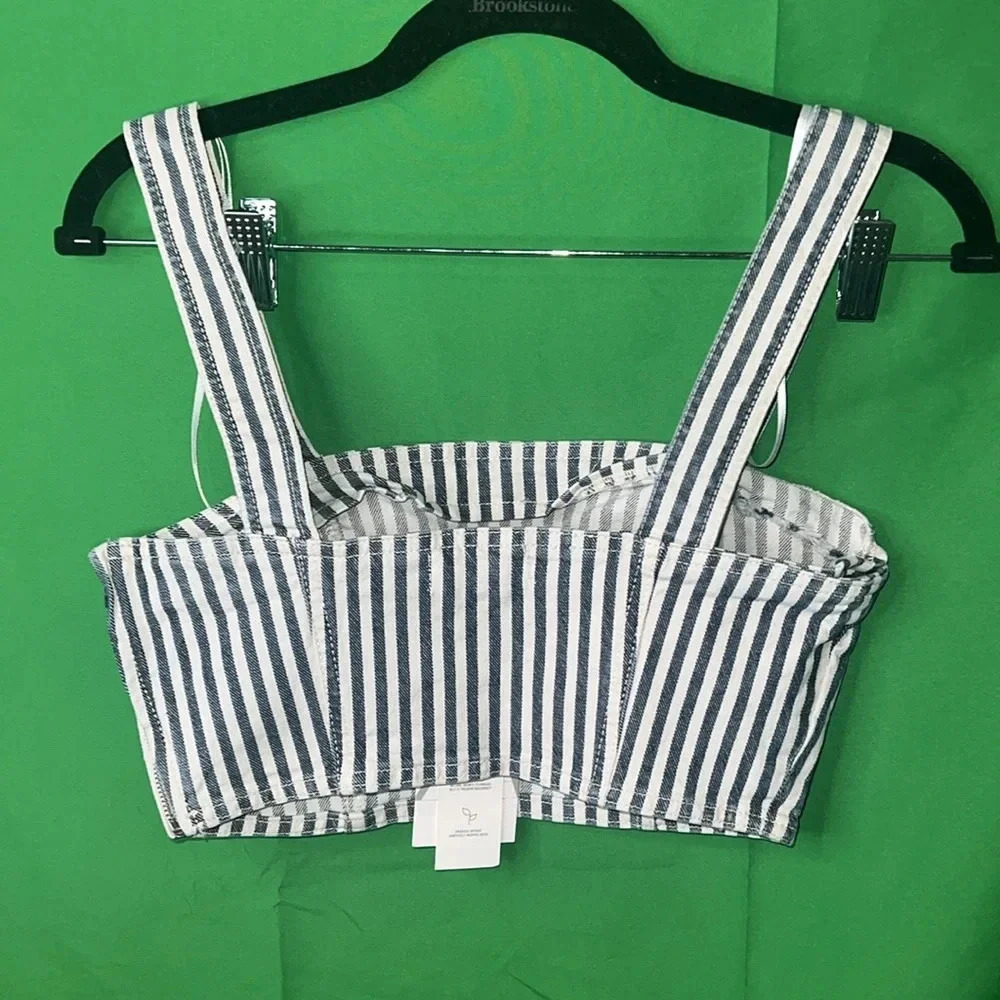 NWT Zara Cropped Denim Top size Small - Picture 2 of 7